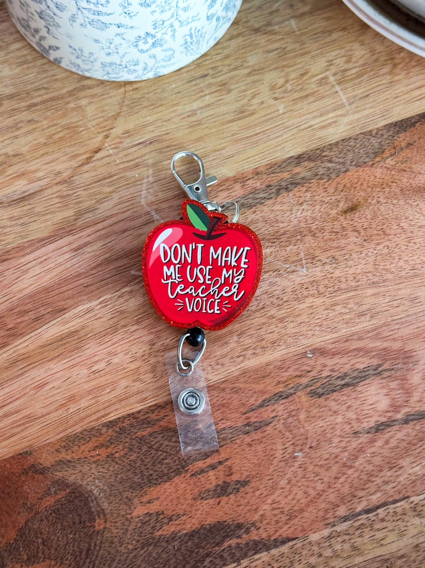 Teacher Voice Keychain Badge Reel