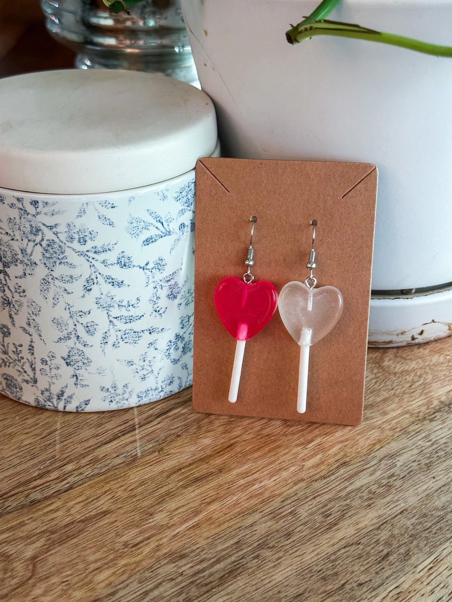 Heart Lollipop - White & Pink