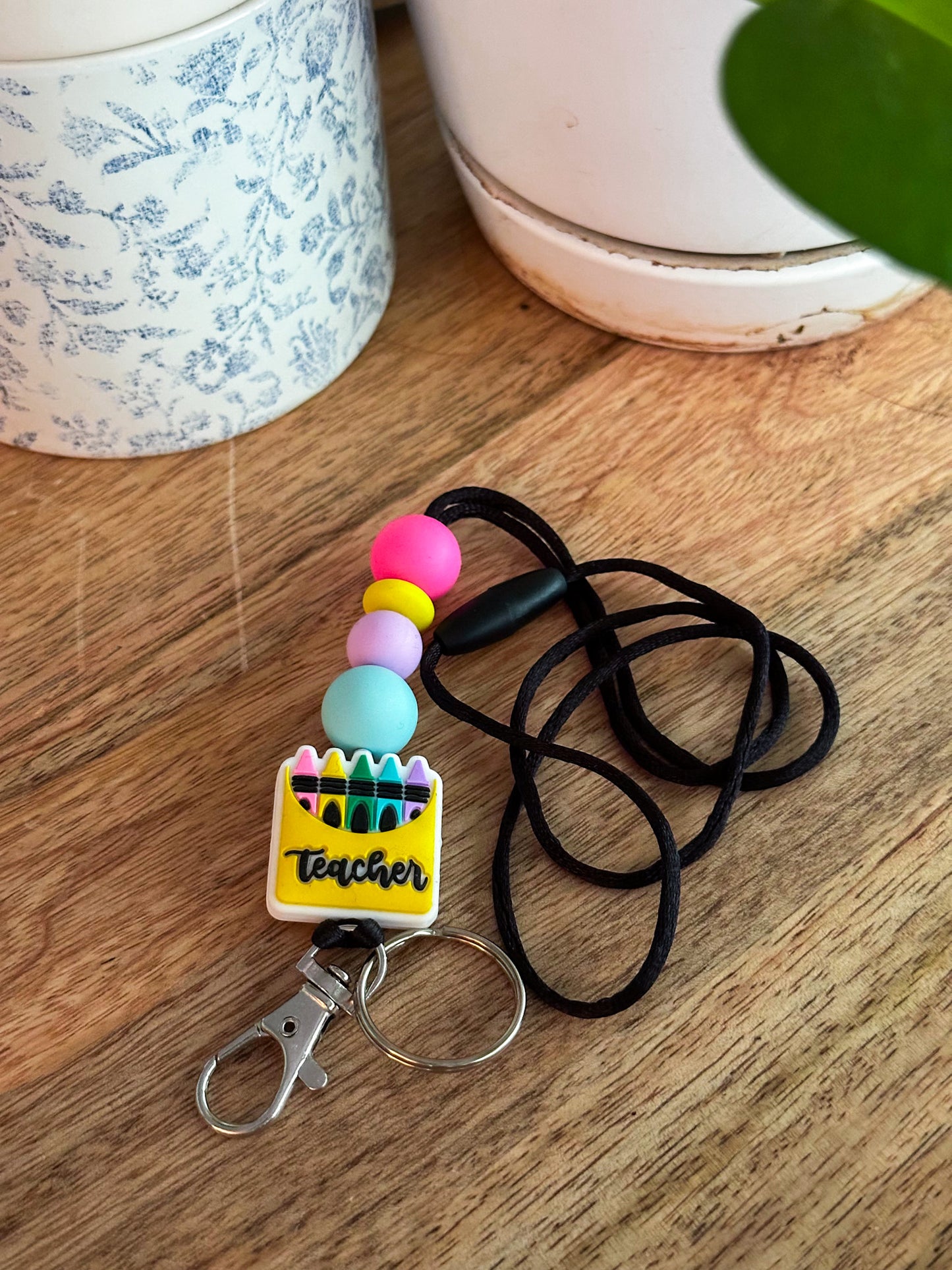 Crayon Teacher Lanyard