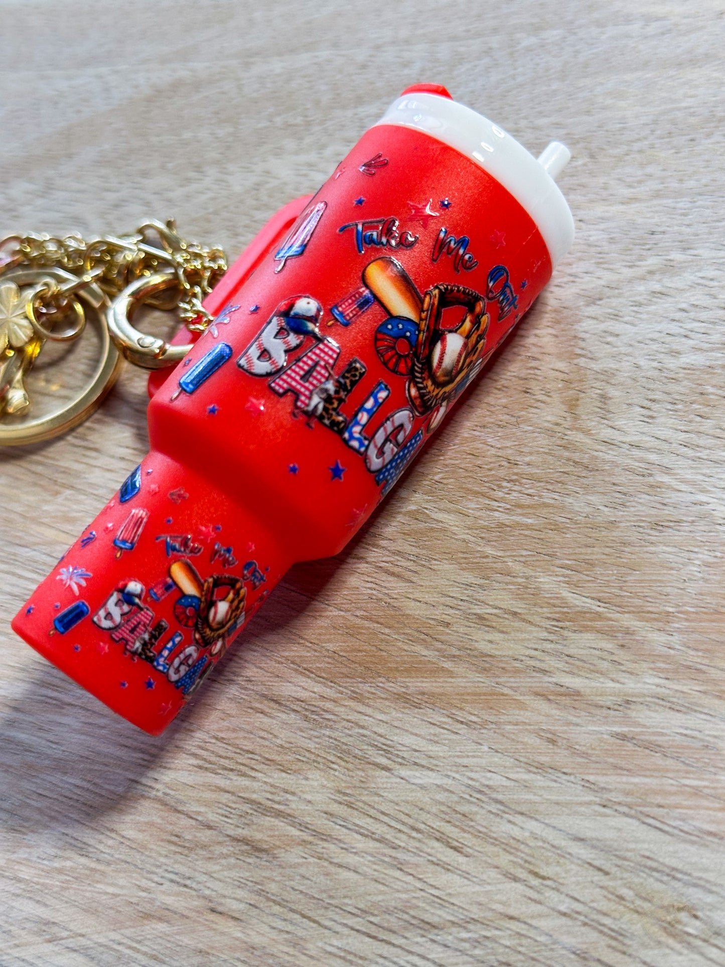 Baseball Tumbler Keychain