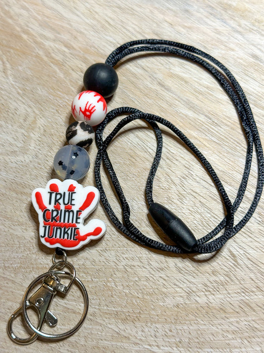 True Crime Junkie Lanyard