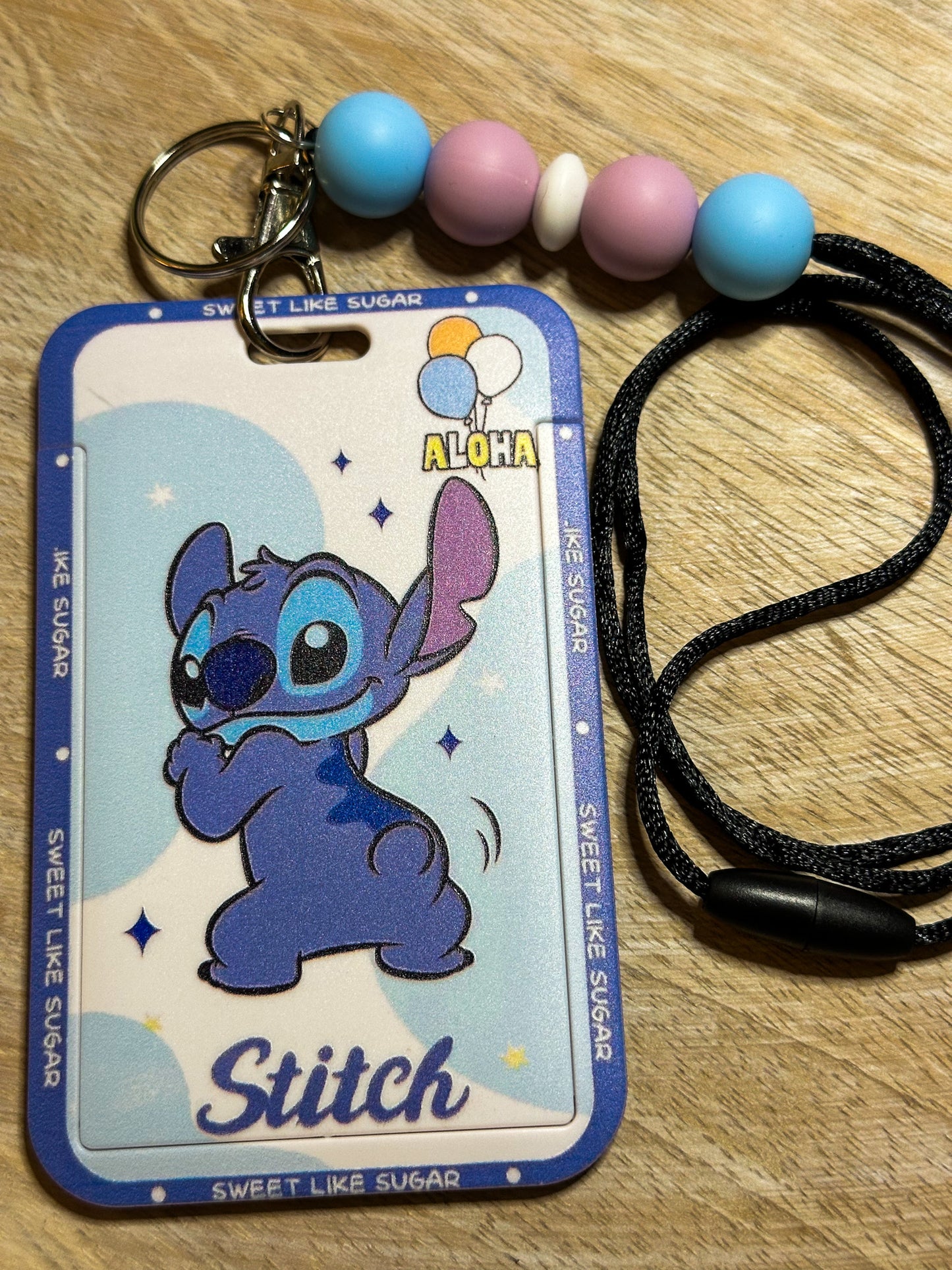 Blue Stitch Badge Holder