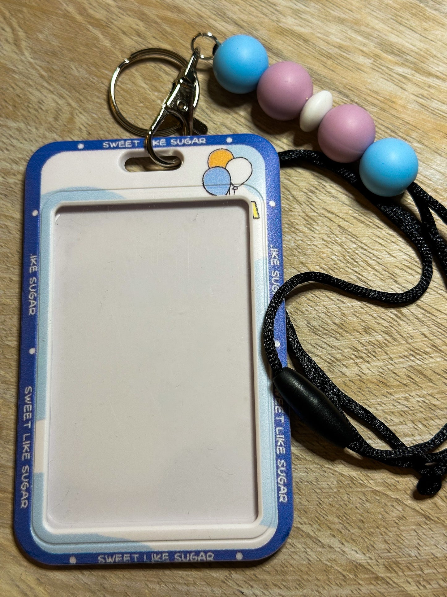 Blue Stitch Badge Holder