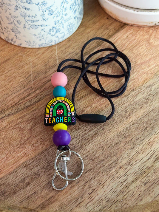 Rainbow Teacher Lanyard
