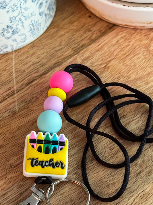 Crayon Teacher Lanyard