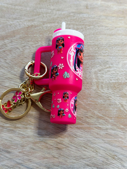 Cute girl Tumbler Keychain
