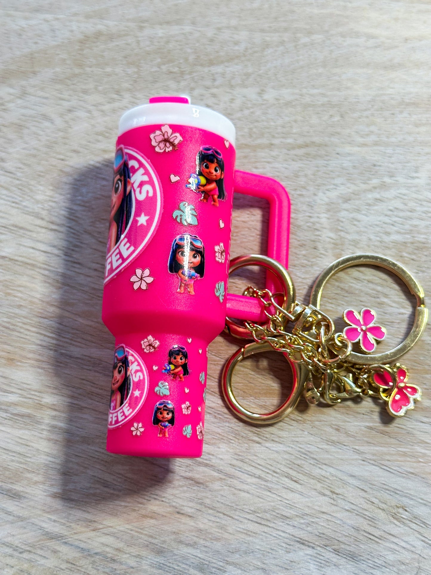 Cute girl Tumbler Keychain