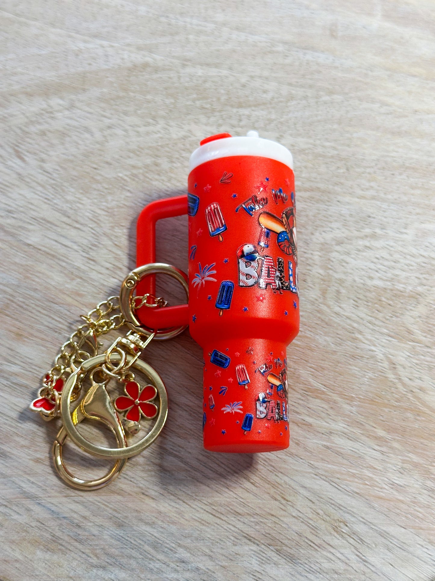 Baseball Tumbler Keychain