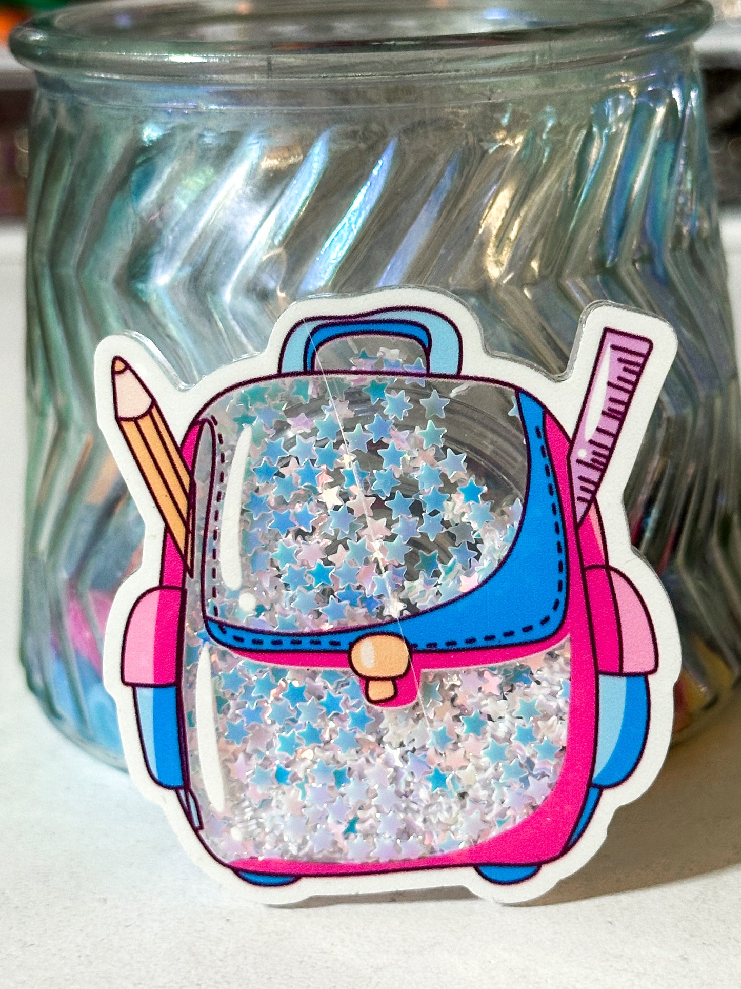 Glitter Book bag Pop Socket